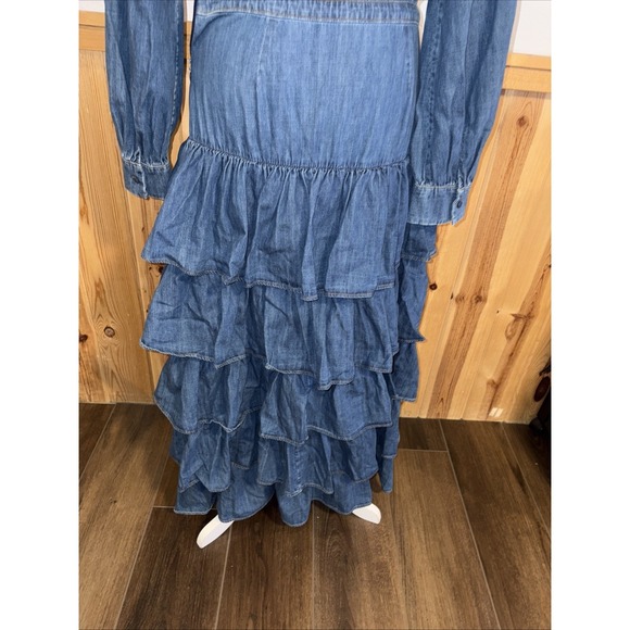 Designer Couture Collab Jacob Cohen Matthew Adam's Dolan Denim Maxi Dress Italy - Picture 9 of 13